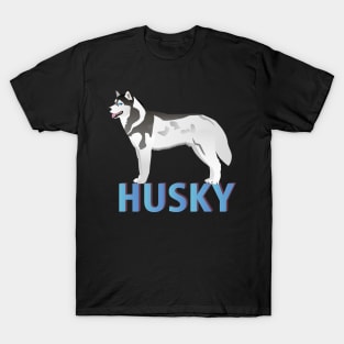 Lively Husky Dog Side View T-Shirt